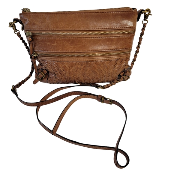 Elliot Lucca Brown Leather Crossbody Bag 100% Leather Casual Travel Everyday - Picture 12 of 12